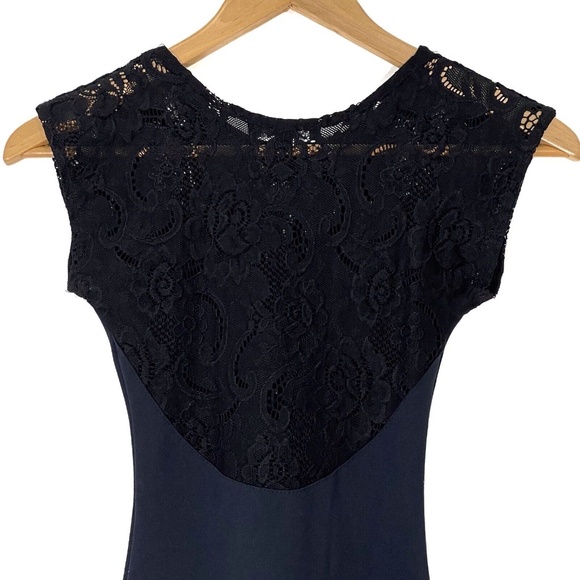 David Lerner Women’s Size XS Black Lace Sweetheart Neck Nylon Bodycon Mini Dress - Picture 6 of 8